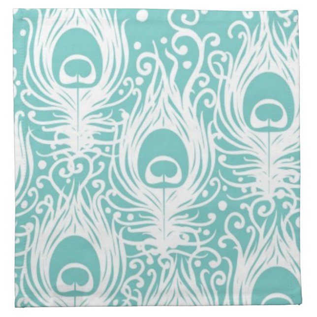 Soft peacock feathers napkin (Front)