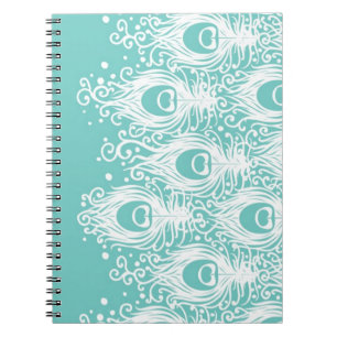 Soft peacock feathers notebook