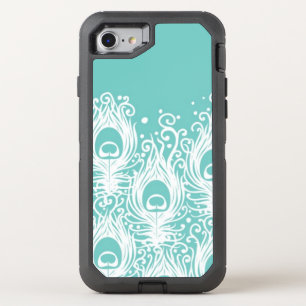 Soft peacock feathers OtterBox defender iPhone SE/8/7 case