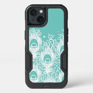 Soft peacock feathers iPhone 13 case