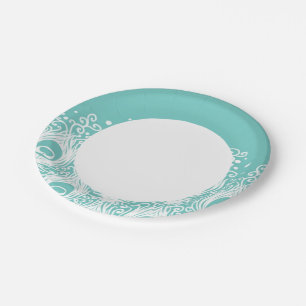 Soft peacock feathers paper plates