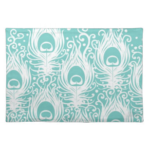 Soft peacock feathers placemat