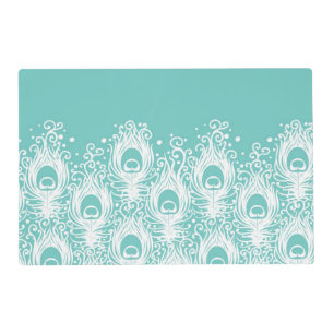 Soft peacock feathers placemat