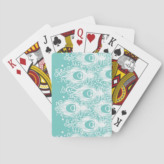 Soft peacock feathers poker cards (Back)