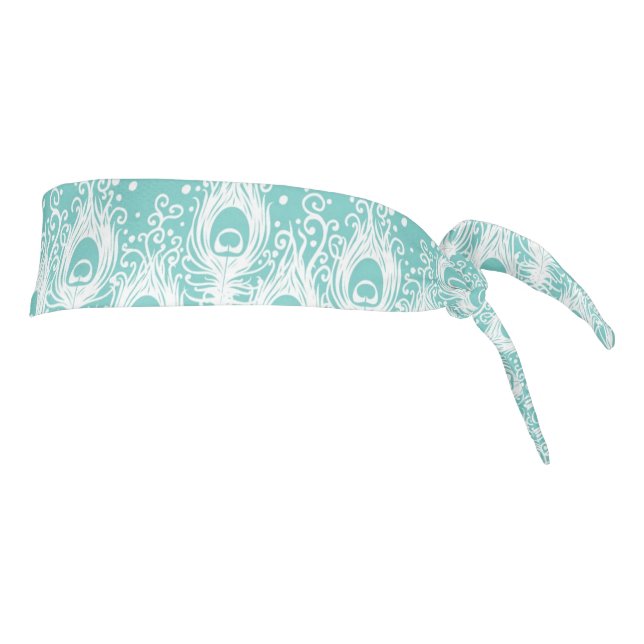 Soft peacock feathers tie headband (Rotate 90)