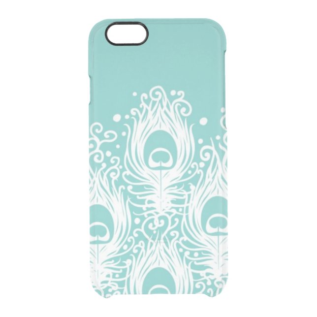 Soft peacock feathers uncommon iPhone case (Back)