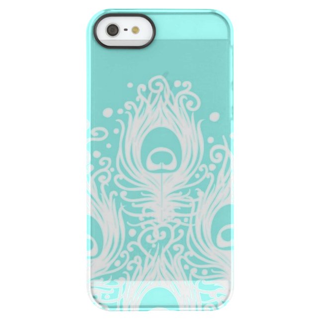 Soft peacock feathers uncommon iPhone case (Back)