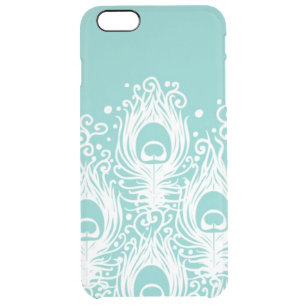Soft peacock feathers clear iPhone 6 plus case