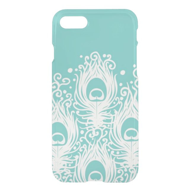 Soft peacock feathers uncommon iPhone case (Back)