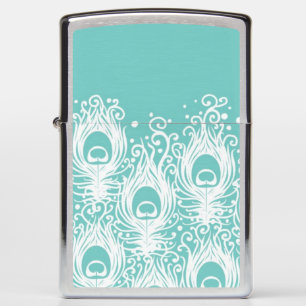 Soft peacock feathers zippo lighter