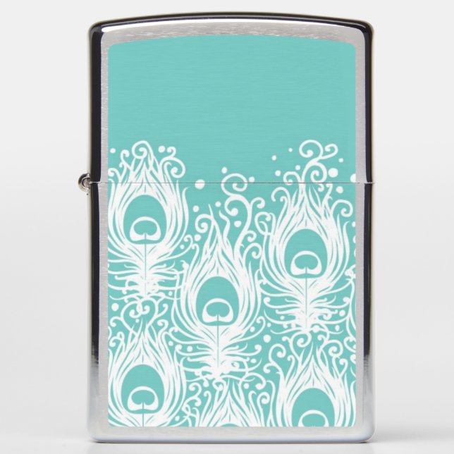 Soft peacock feathers zippo lighter (Front)