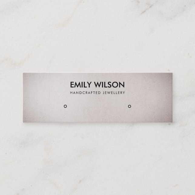 SOFT PEARL BLUSH SILVER STUD EARRING DISPLAY LOGO MINI BUSINESS CARD (Front)