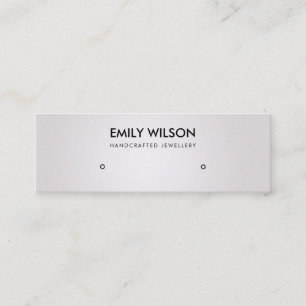 SOFT PEARL SILVER WHITE STUD EARRING DISPLAY LOGO MINI BUSINESS CARD