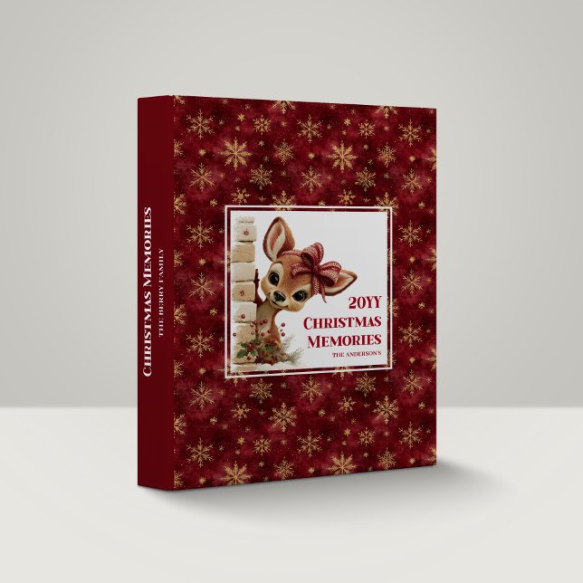 Soft Peeking Deer Holiday Memory Organizer 3 Ring Binder (Soft Peeking Deer Holiday Memory Organizer)