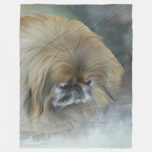 Soft Pekingese Fleece Blanket