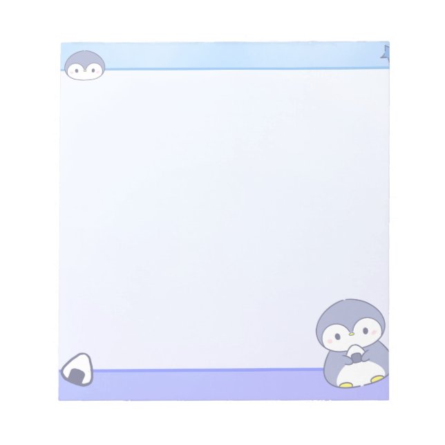 Soft Penguin Notepad | Cute Pastel Memo Pad (Front)