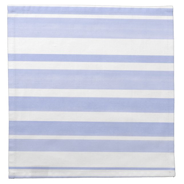 Soft Periwinkle White Stripes Cloth Napkin (Front)