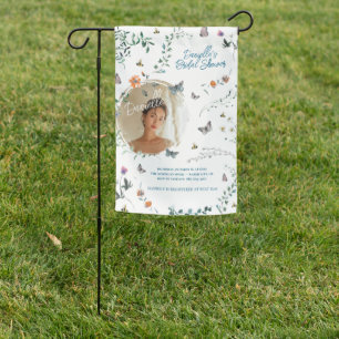 Soft Petal Rain Bridal Shower Invitation Garden Flag
