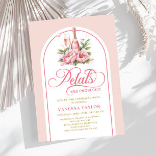 Soft petals and prosecco invite editable design