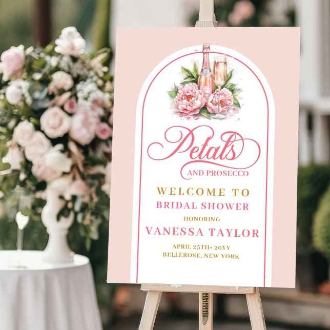 Soft petals and prosecco welcome sign custom (Soft petals and prosecco welcome sign custom

)