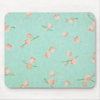 Soft Petals Peach & Aqua Mouse Pad