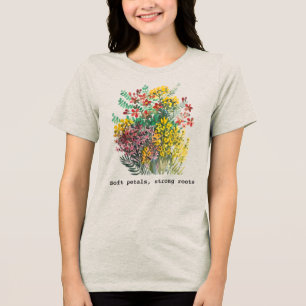 Soft petals, strong roots, watercolor floral Tri-Blend shirt