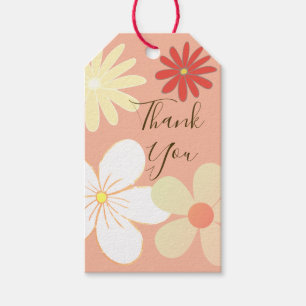 Soft Petty Peach Rose Hippy Floral Gift Tags