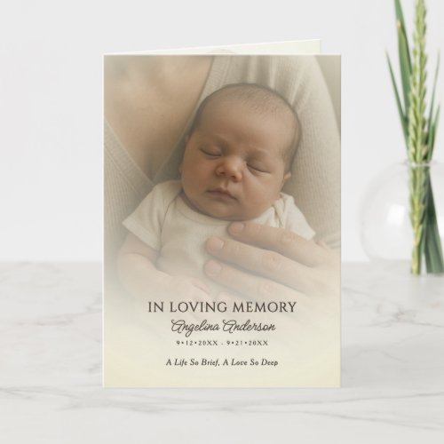 Soft Photo & Angel Baby Funeral/Memorial Folded Program