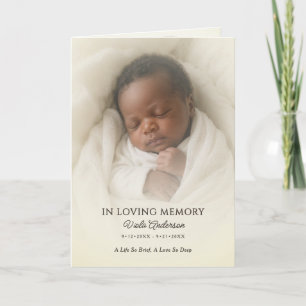 Soft Photo & Angel Baby Funeral/Memorial Folded Program