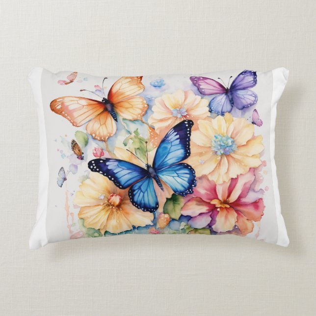 Soft  Pillow Butterfly Print  (Front)