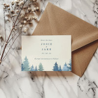 Soft pine trees save the date