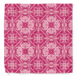Soft Pink Abstract Floral Mandala Pattern  Bandana