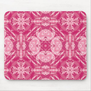 Soft Pink Abstract Floral Mandala Pattern  Mouse Pad