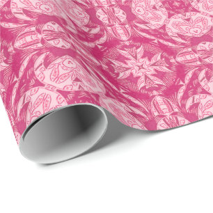 Soft Pink Abstract Floral Mandala Pattern  Wrapping Paper