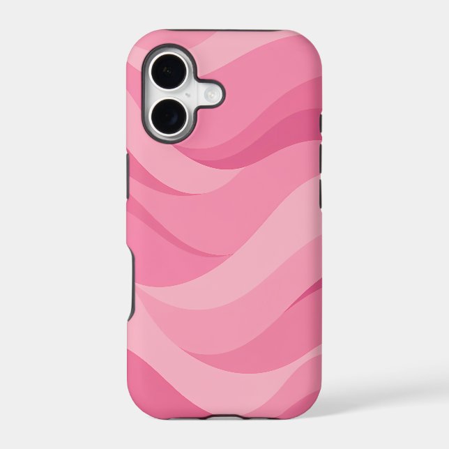 Soft Pink Abstract Waves Pattern Case-Mate iPhone Case (Back)