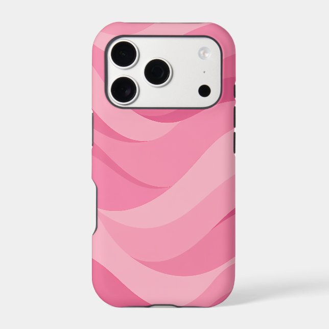 Soft Pink Abstract Waves Pattern Case-Mate iPhone Case (Back)