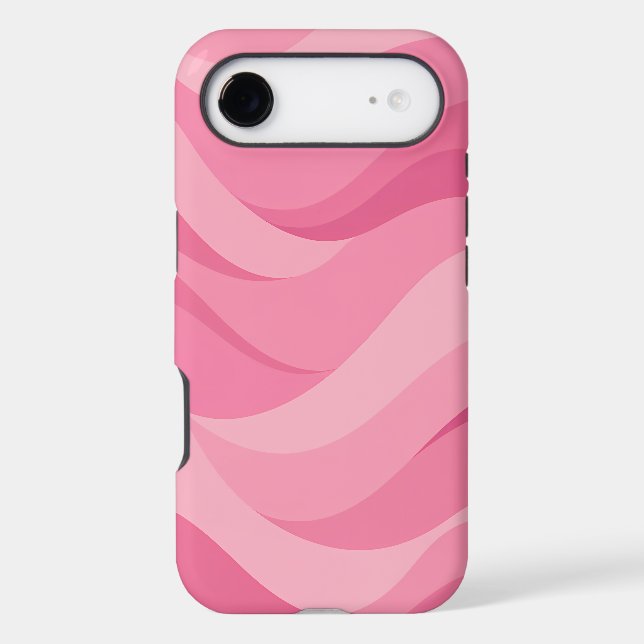 Soft Pink Abstract Waves Pattern Case-Mate iPhone Case (Back)