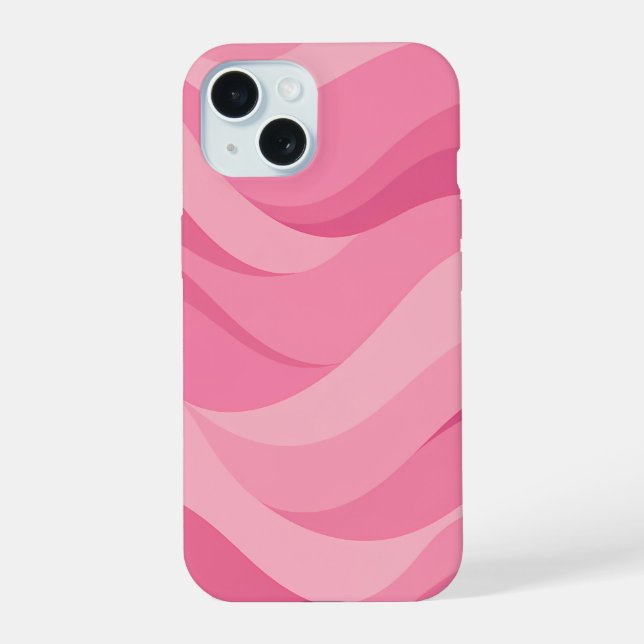 Soft Pink Abstract Waves Pattern Iphone Case (Back)