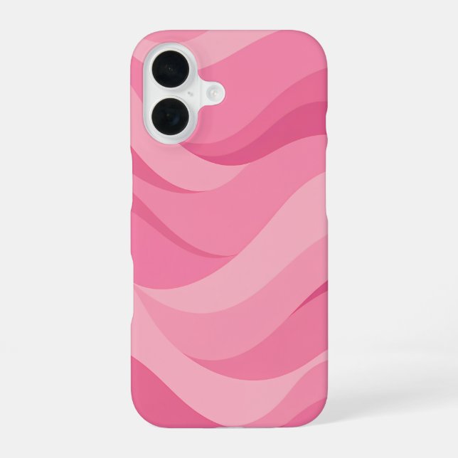 Soft Pink Abstract Waves Pattern iPhone Case (Back)