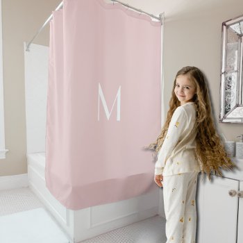 Soft Pink  - Add Monogram Shower Curtain by almawad at Zazzle