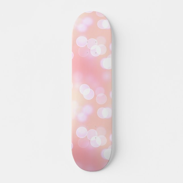 Soft Pink Aesthetic Bokeh Pattern Skateboard (Front)