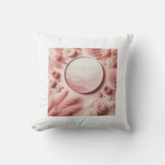 Soft Pink Aesthetic Wallpaper" Throw Pillow (Front)