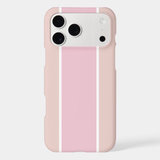 Soft Pink and Beige Vertical Stripe Pattern iPhone Case (Back)