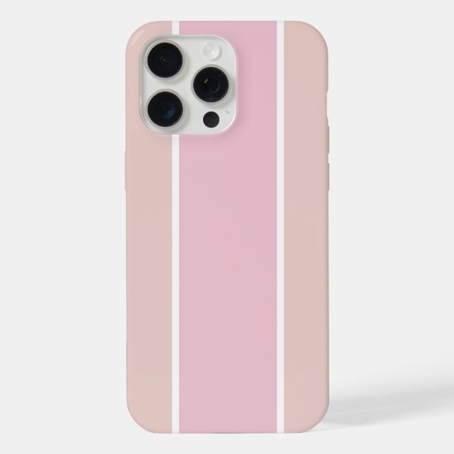 Soft Pink and Beige Vertical Stripe Pattern iPhone Case (Back)