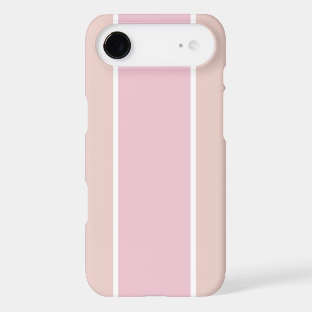 Soft Pink and Beige Vertical Stripe Pattern iPhone Case (Back)