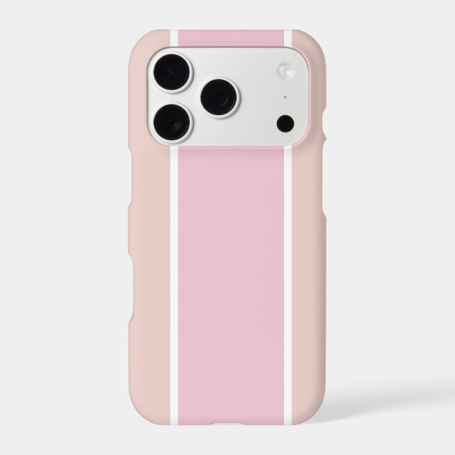 Soft Pink and Beige Vertical Stripe Pattern iPhone Case (Back)