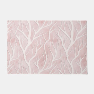 Soft Pink and Cream Tree Branches Doormat