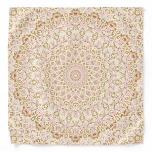 Soft Pink and Gold Boho Pattern Bandana