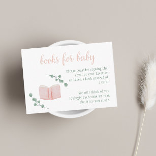 Soft Pink and Green Boho Books for Baby Enclosure Card