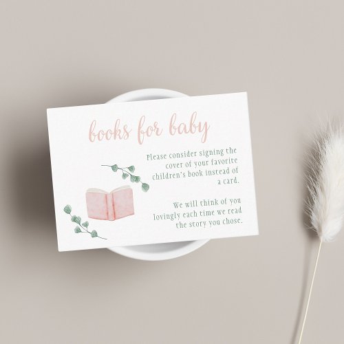 Soft Pink and Green Boho Books for Baby Enclosure Card